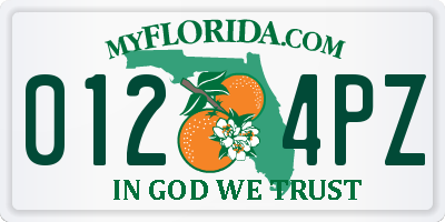 FL license plate 0124PZ