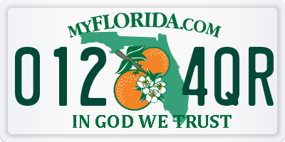 FL license plate 0124QR