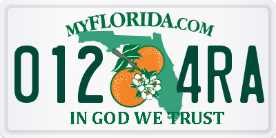 FL license plate 0124RA