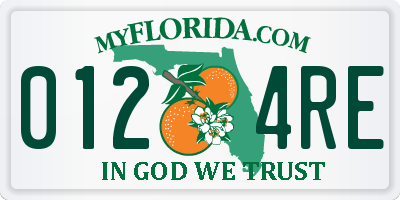 FL license plate 0124RE
