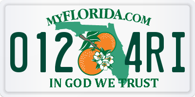 FL license plate 0124RI
