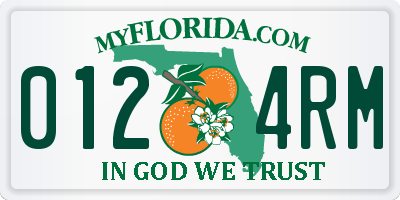 FL license plate 0124RM