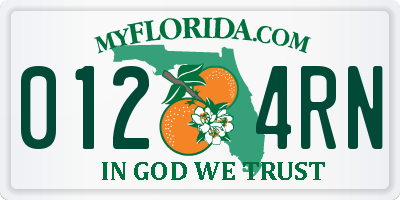 FL license plate 0124RN