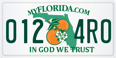 FL license plate 0124RO