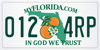 FL license plate 0124RP