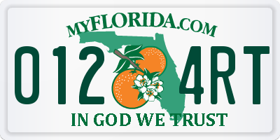 FL license plate 0124RT