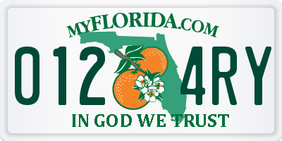 FL license plate 0124RY