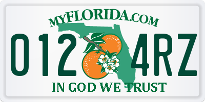 FL license plate 0124RZ