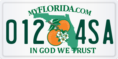 FL license plate 0124SA