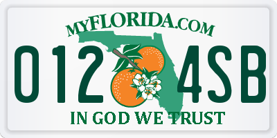 FL license plate 0124SB