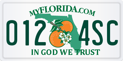 FL license plate 0124SC