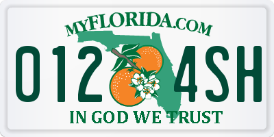 FL license plate 0124SH