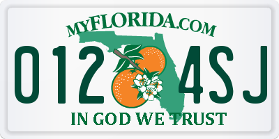 FL license plate 0124SJ