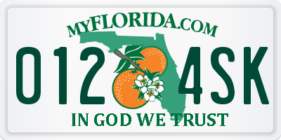 FL license plate 0124SK