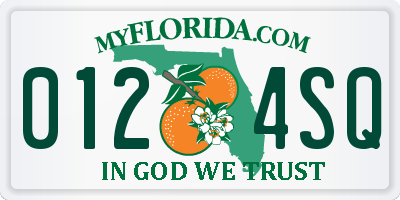 FL license plate 0124SQ