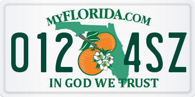 FL license plate 0124SZ