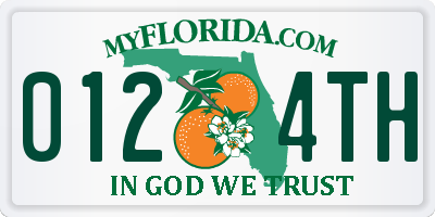 FL license plate 0124TH