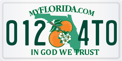 FL license plate 0124TO