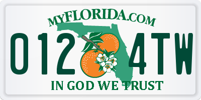 FL license plate 0124TW