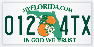 FL license plate 0124TX