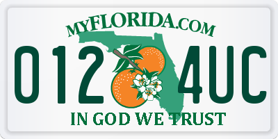 FL license plate 0124UC