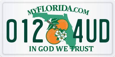 FL license plate 0124UD