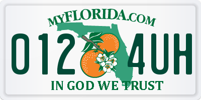 FL license plate 0124UH