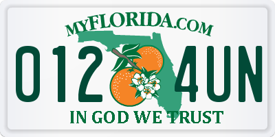 FL license plate 0124UN