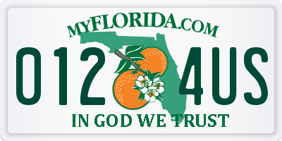 FL license plate 0124US