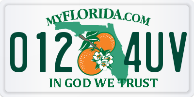 FL license plate 0124UV