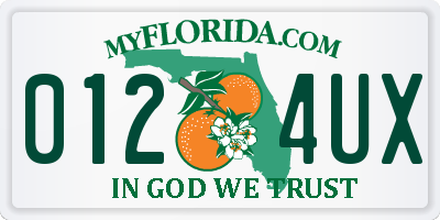 FL license plate 0124UX