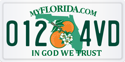 FL license plate 0124VD