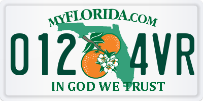 FL license plate 0124VR