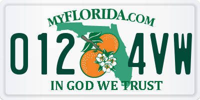FL license plate 0124VW