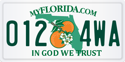 FL license plate 0124WA