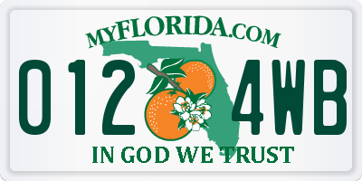FL license plate 0124WB