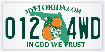FL license plate 0124WD