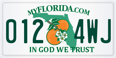 FL license plate 0124WJ