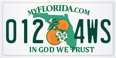 FL license plate 0124WS