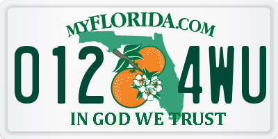 FL license plate 0124WU