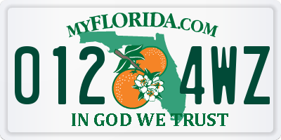 FL license plate 0124WZ