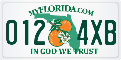 FL license plate 0124XB