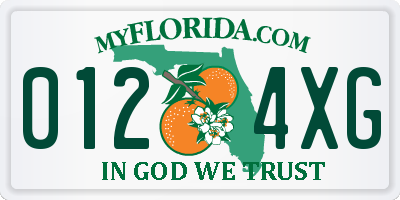FL license plate 0124XG