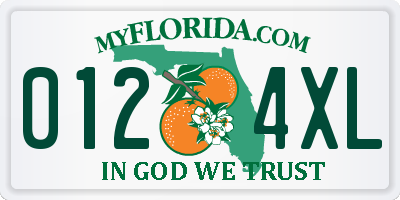 FL license plate 0124XL