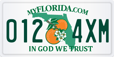 FL license plate 0124XM