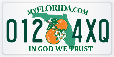 FL license plate 0124XQ