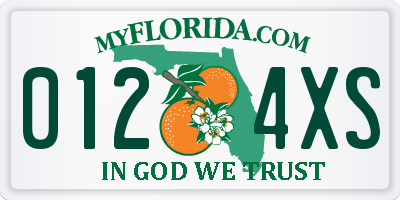 FL license plate 0124XS