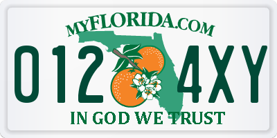 FL license plate 0124XY