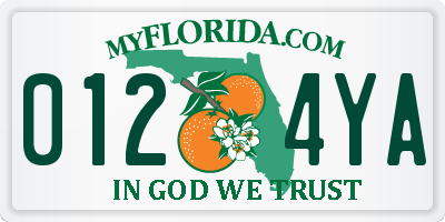 FL license plate 0124YA