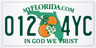 FL license plate 0124YC
